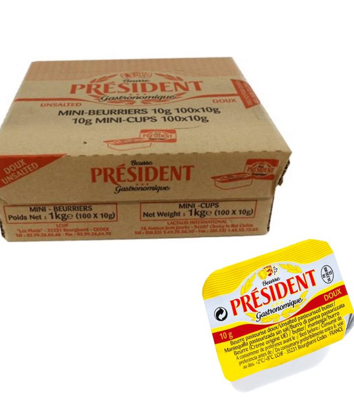 BUTTER PRESIDENT IN PORTIONS 10gr*100pcs