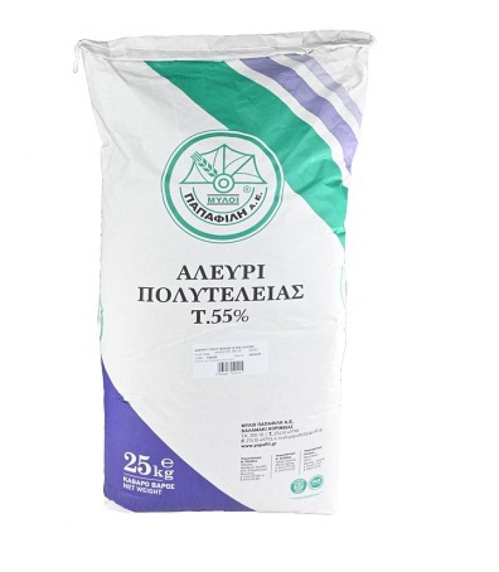ΑΛΕΥΡΙ Τ.55% ΠΟΛΥΤΕΛΕΙΑΣ ΠΑΠΑΦΙΛΗ 25Kg