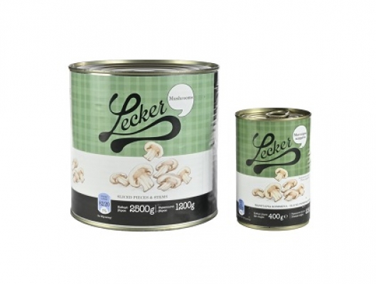 CHOPPED MUSHROOMS LECKER 2,5Kg & 400g