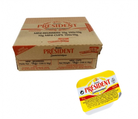 BUTTER PRESIDENT IN PORTIONS 10gr*100pcs