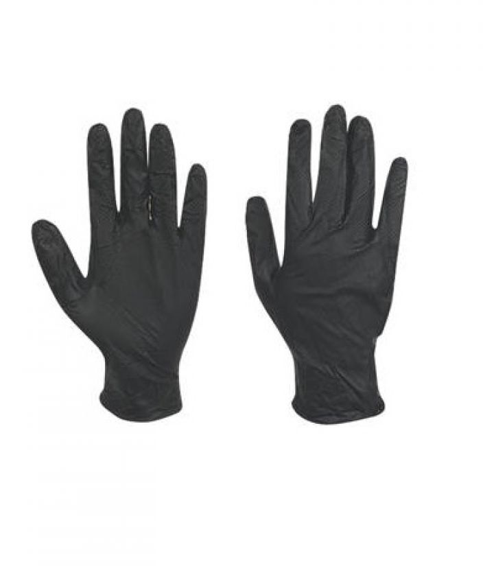 NITRILE GLOVES BLACK LARGE (100pcs)